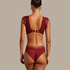 Zoe Non-Padded Underwired Longline Bra, Red