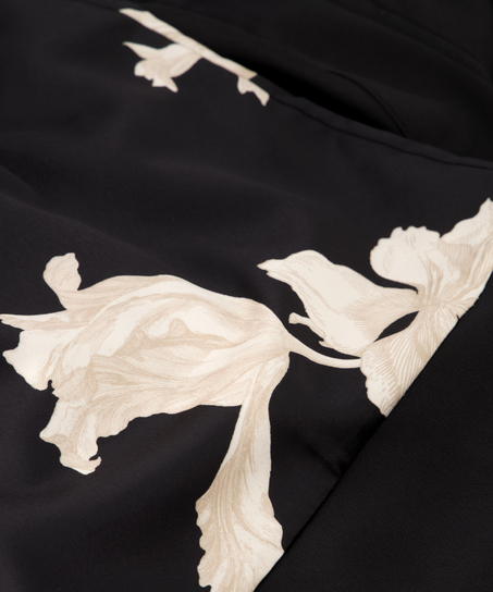 Bloom Satin Kimono, Black