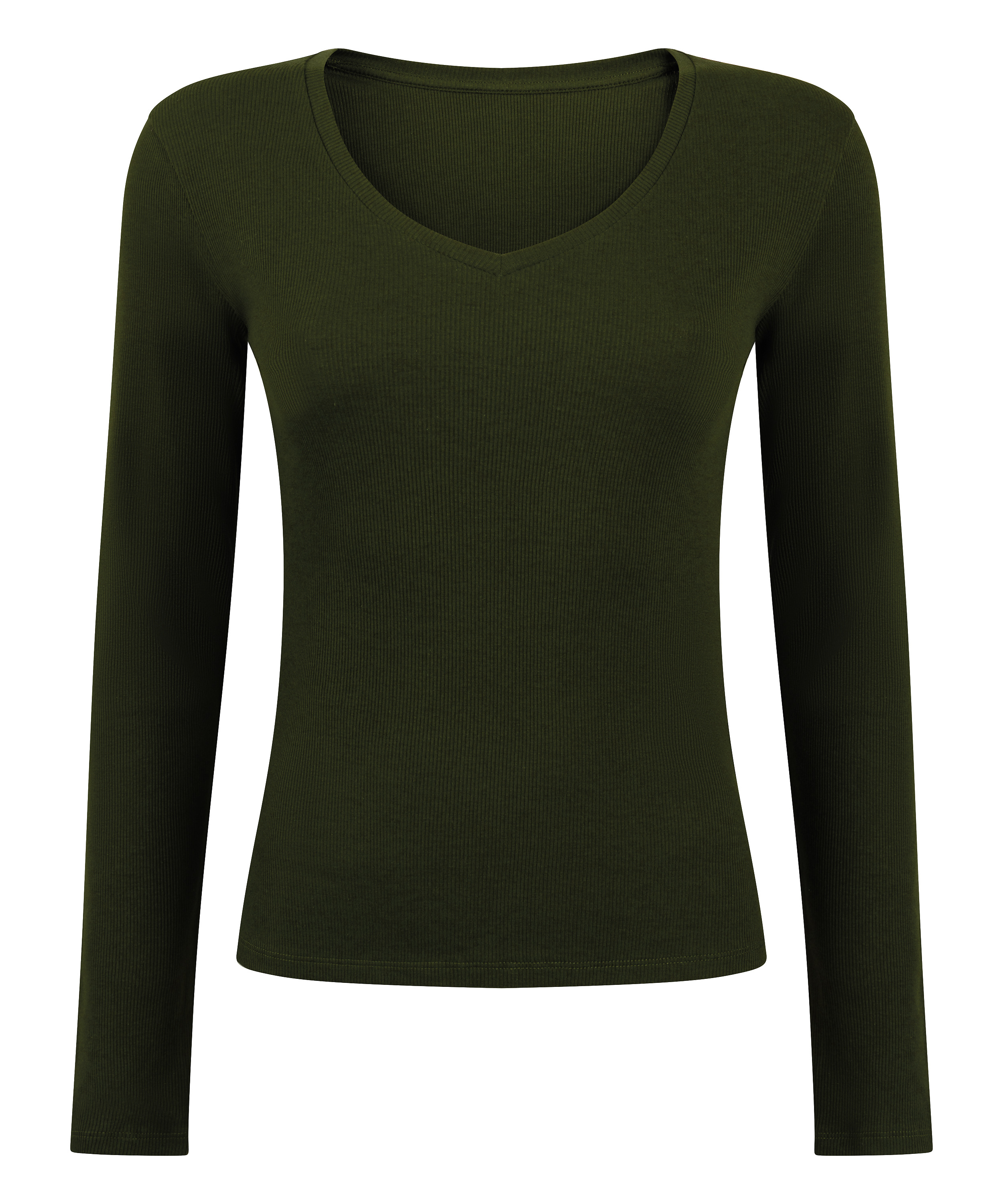 Longsleeved Top with Rib, Green, main