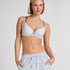 Plunge Padded Underwired Bra, Blue