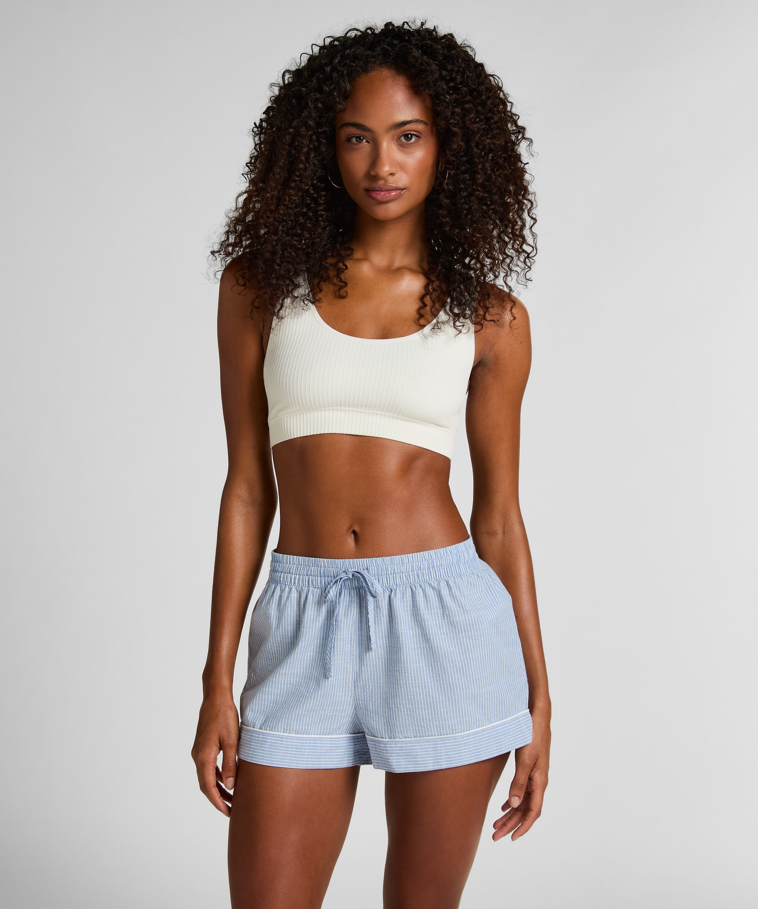 Cotton shorts, Blue, main