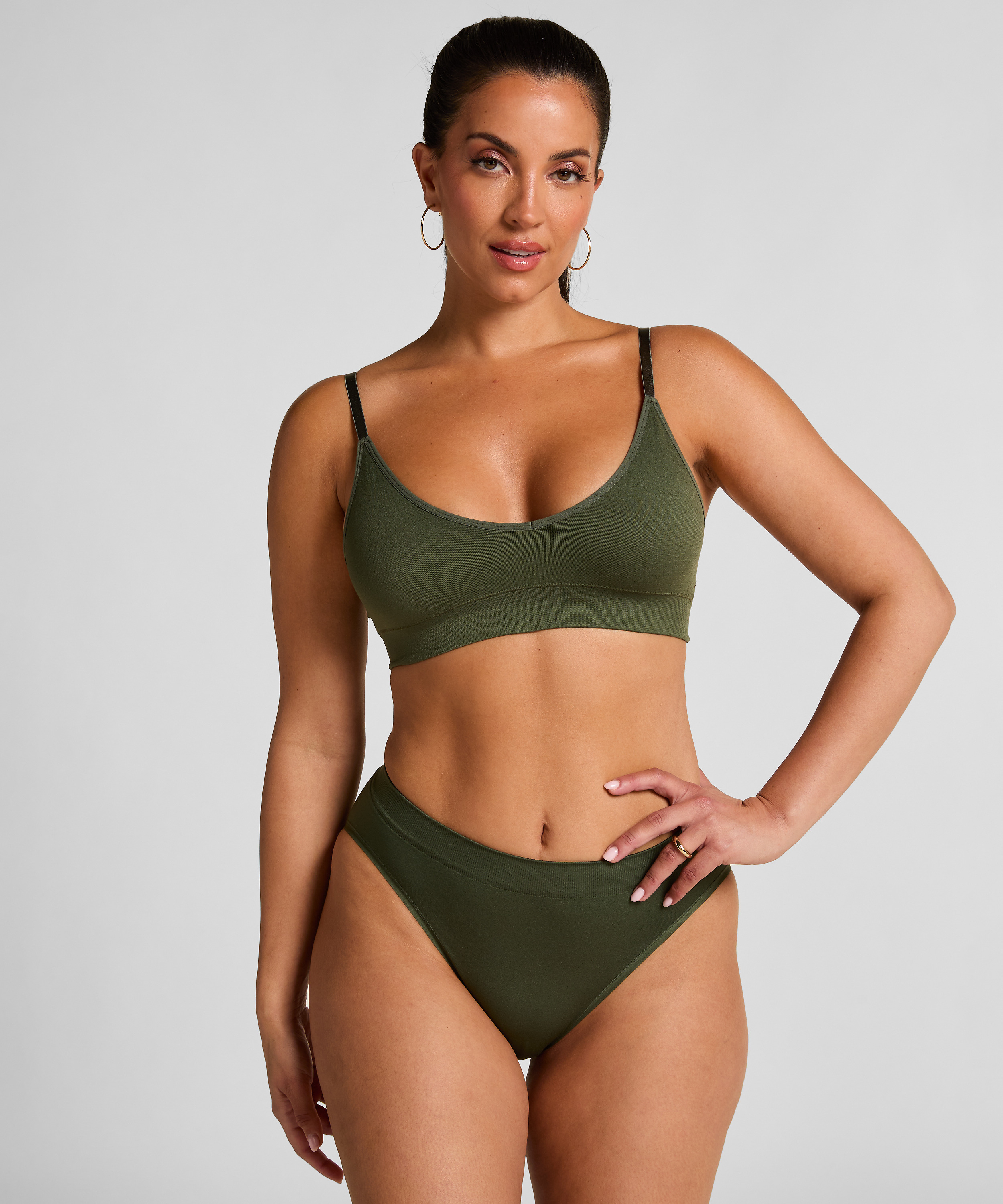 Dide Triangle Bralette, Green, main