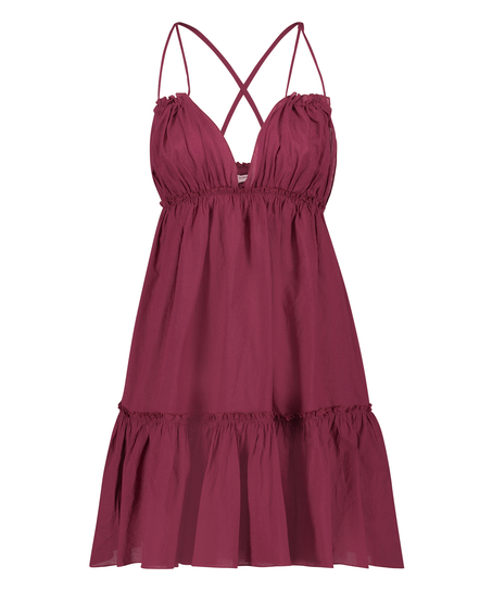 Tiered beach dress, Red