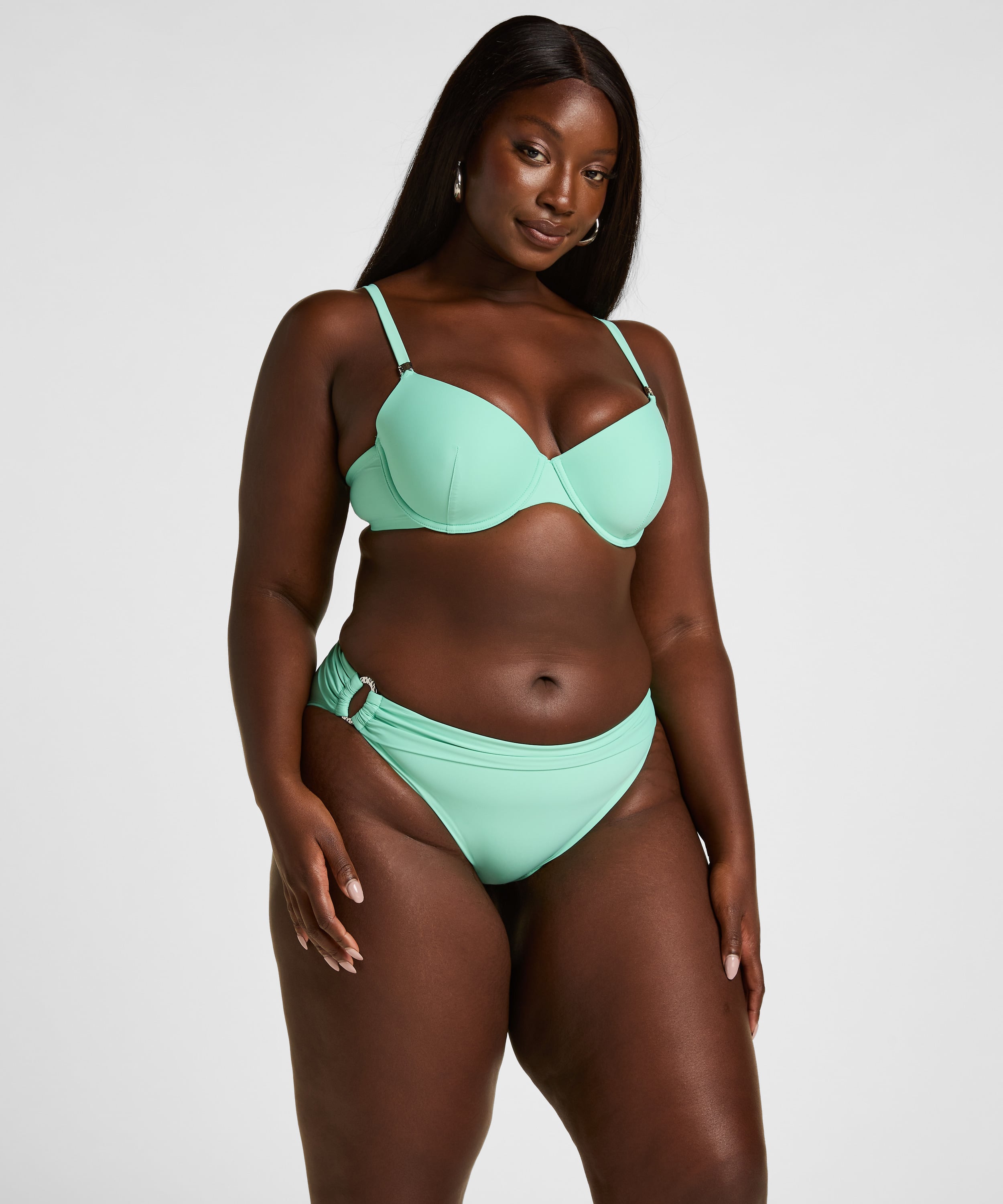 Highleg Bikini Bottom Luxe, Green, main