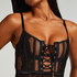 Cierra Non-Padded Underwired Longline Bra, Black