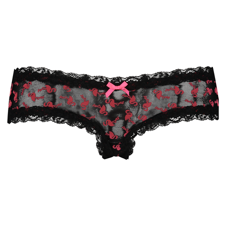 V-shaped Brazilian knickers mesh, Black