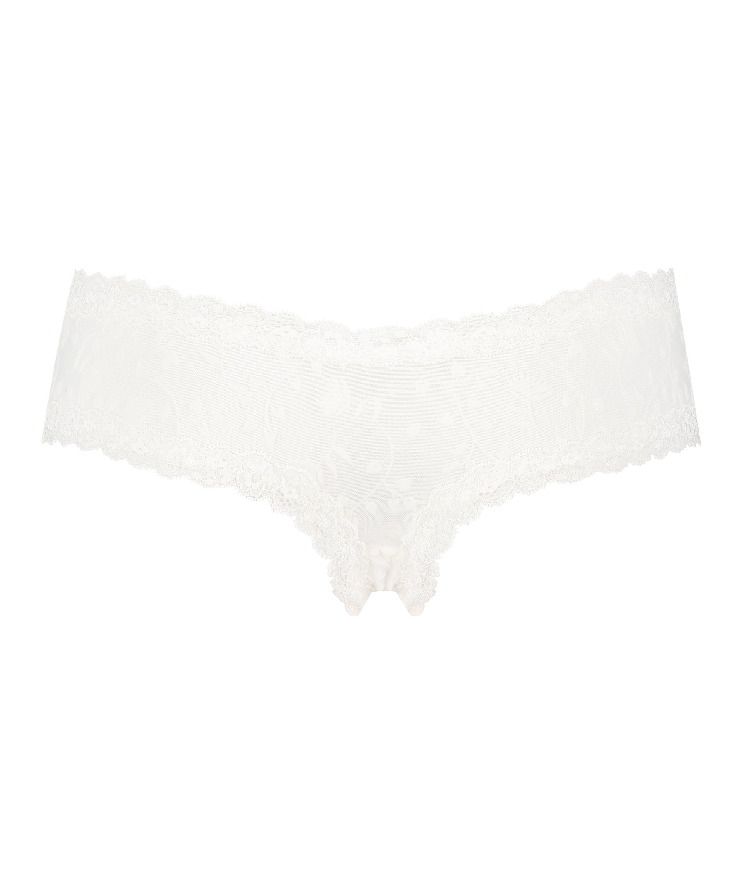 V-shaped Brazilian knickers mesh, White, main