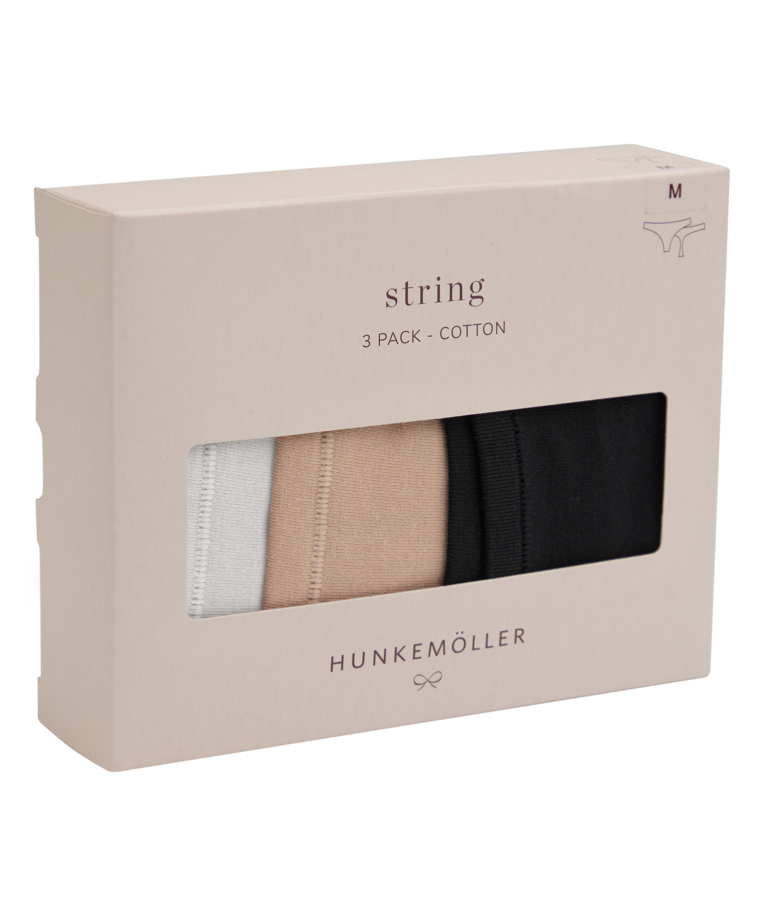 Multipack Cotton Thong, Beige, main
