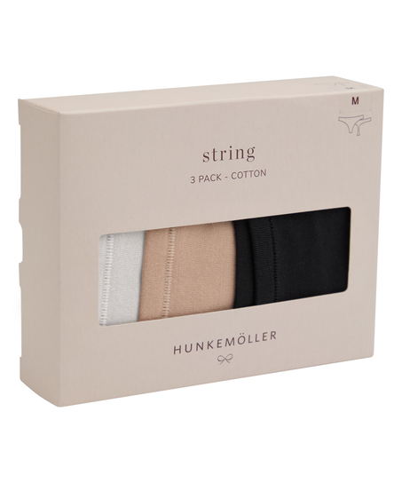 Multipack Cotton Thong, Beige