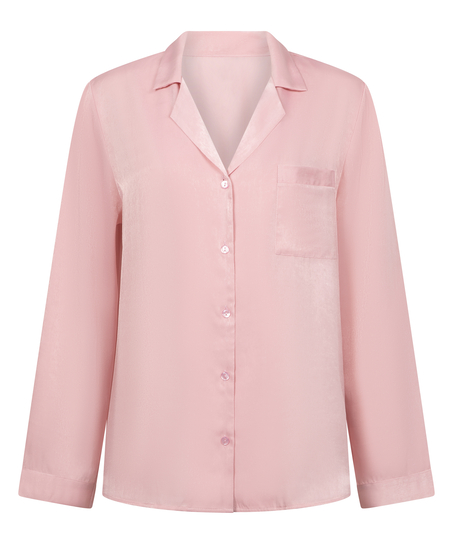 Satin Long-Sleeved Jacket, Pink
