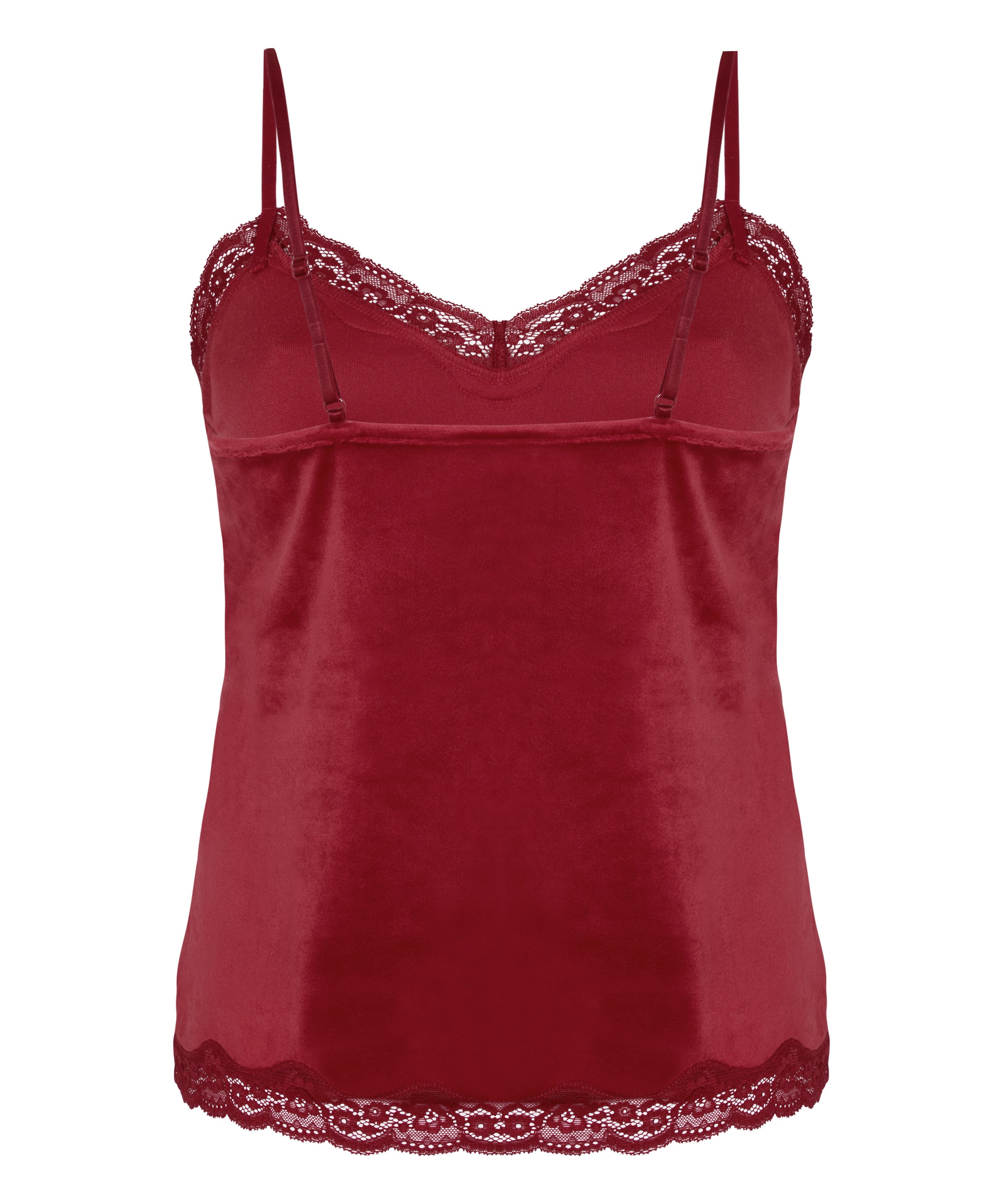 Pyjama Cami Velours Lace, Red, main