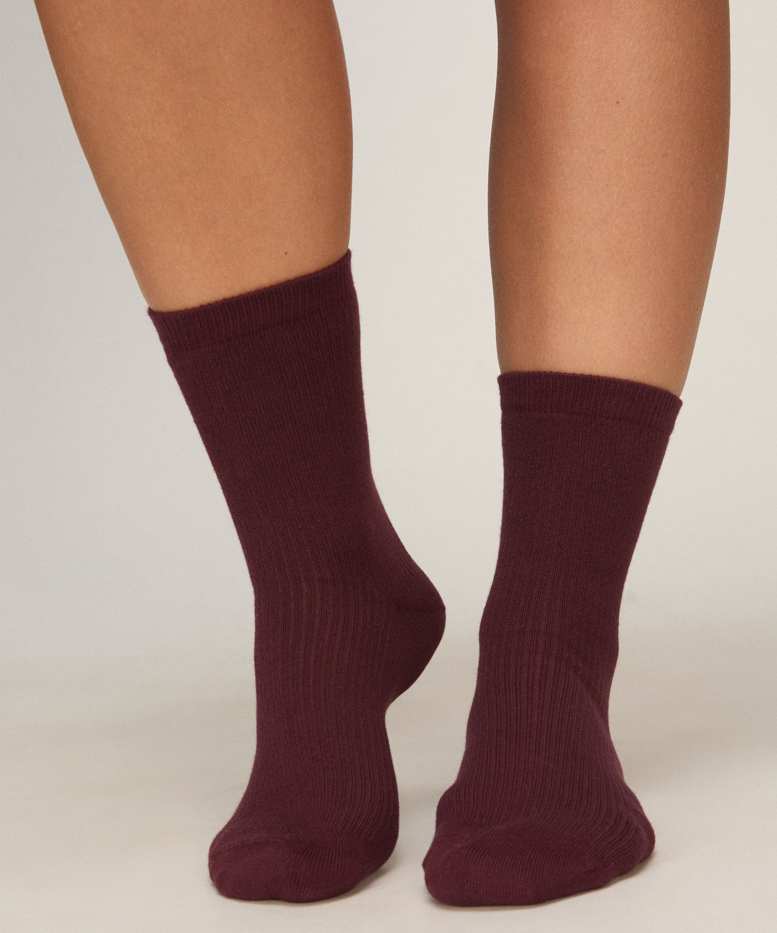 3-Pack Cotton Crew Socks, Purple, main