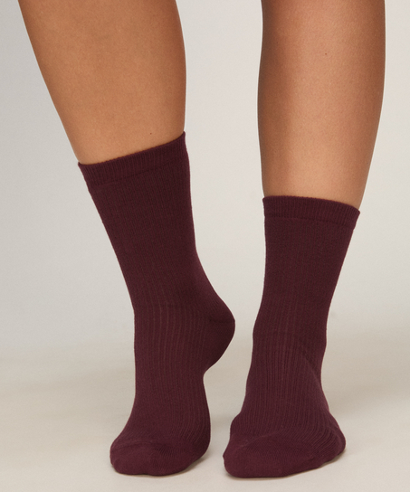 3-Pack Cotton Crew Socks, Purple