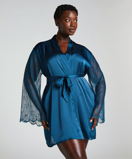 Satin Kimono, Blue