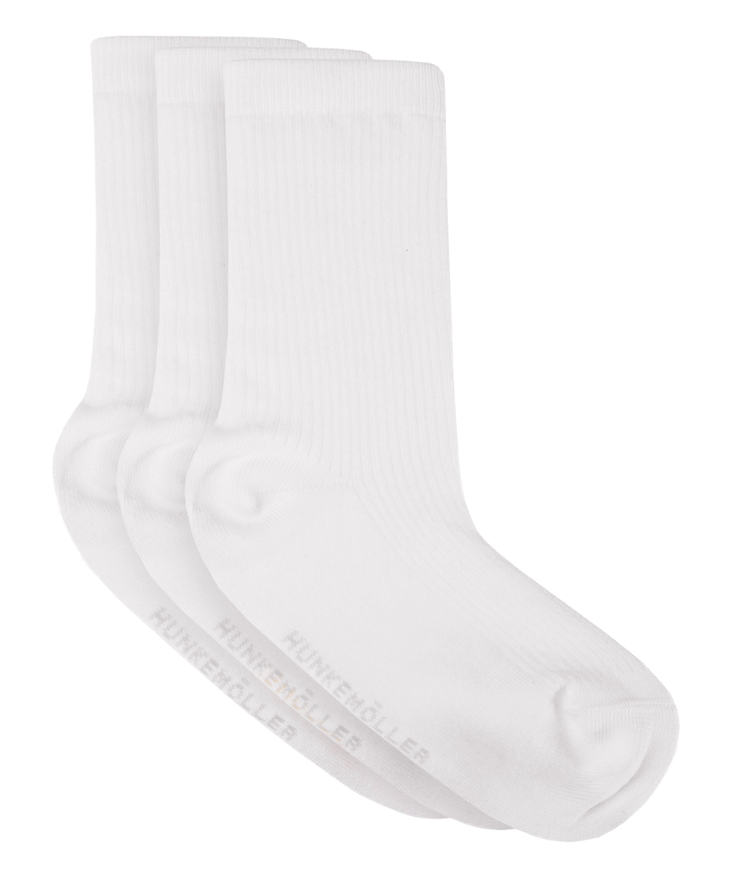 3-Pack Cotton Crew Socks, White