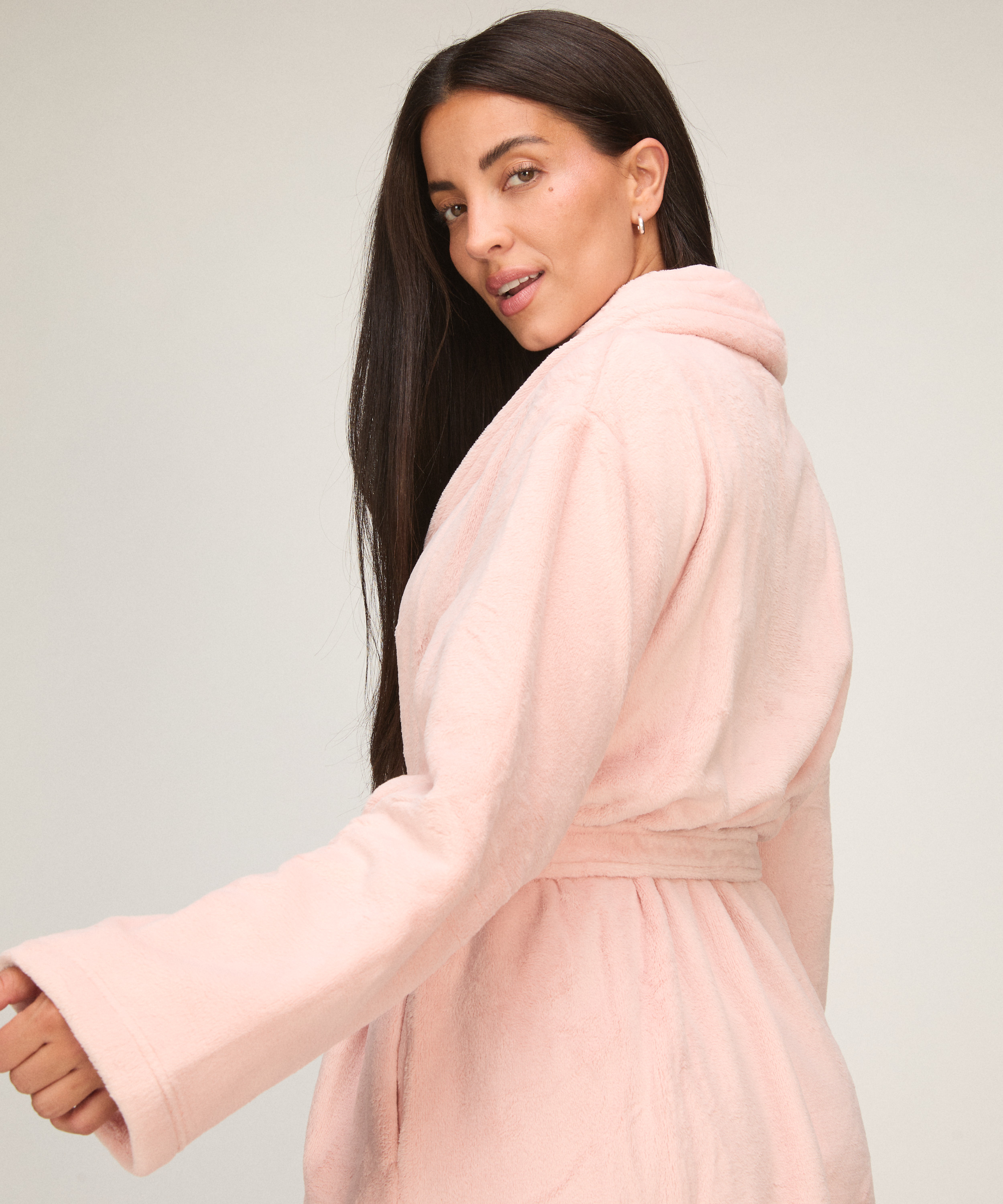 Robe Fluffy Fleece, Pink, main