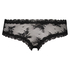 Floral Mesh V-shaped Brazilian Knickers, Black