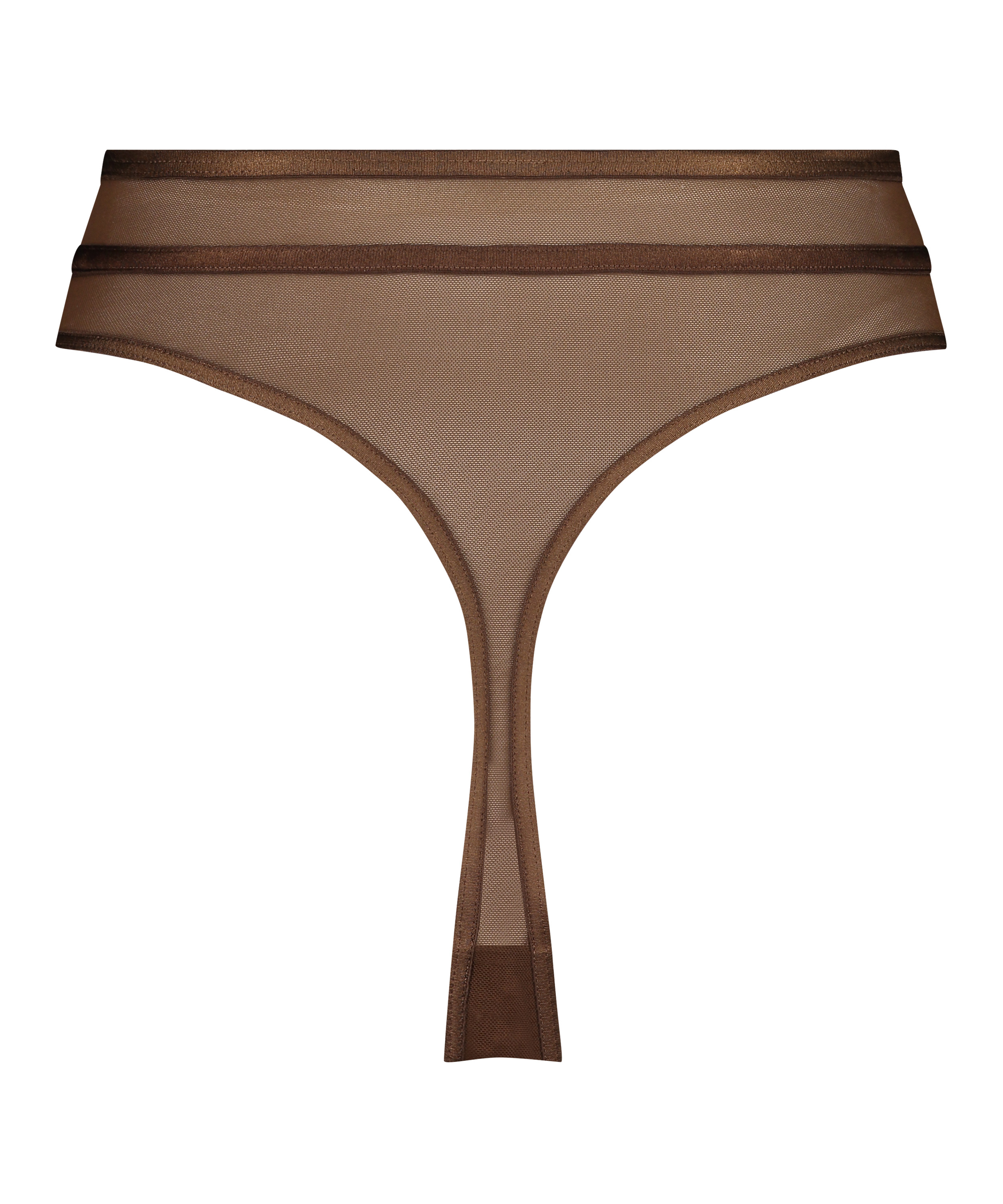 Sexy mesh high-cut thong, Brown, main