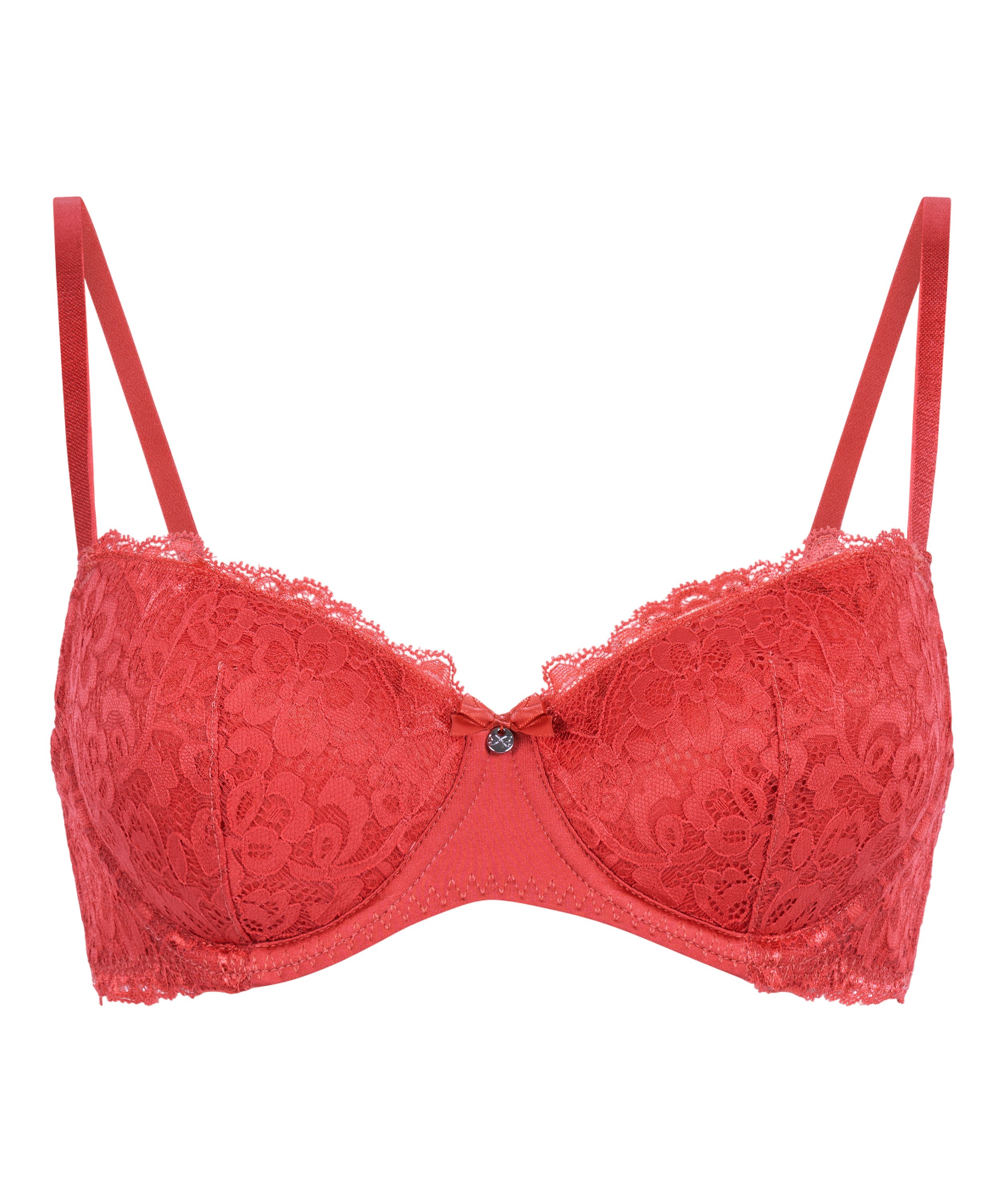 Marine Padded Underwired Bra, Red, main