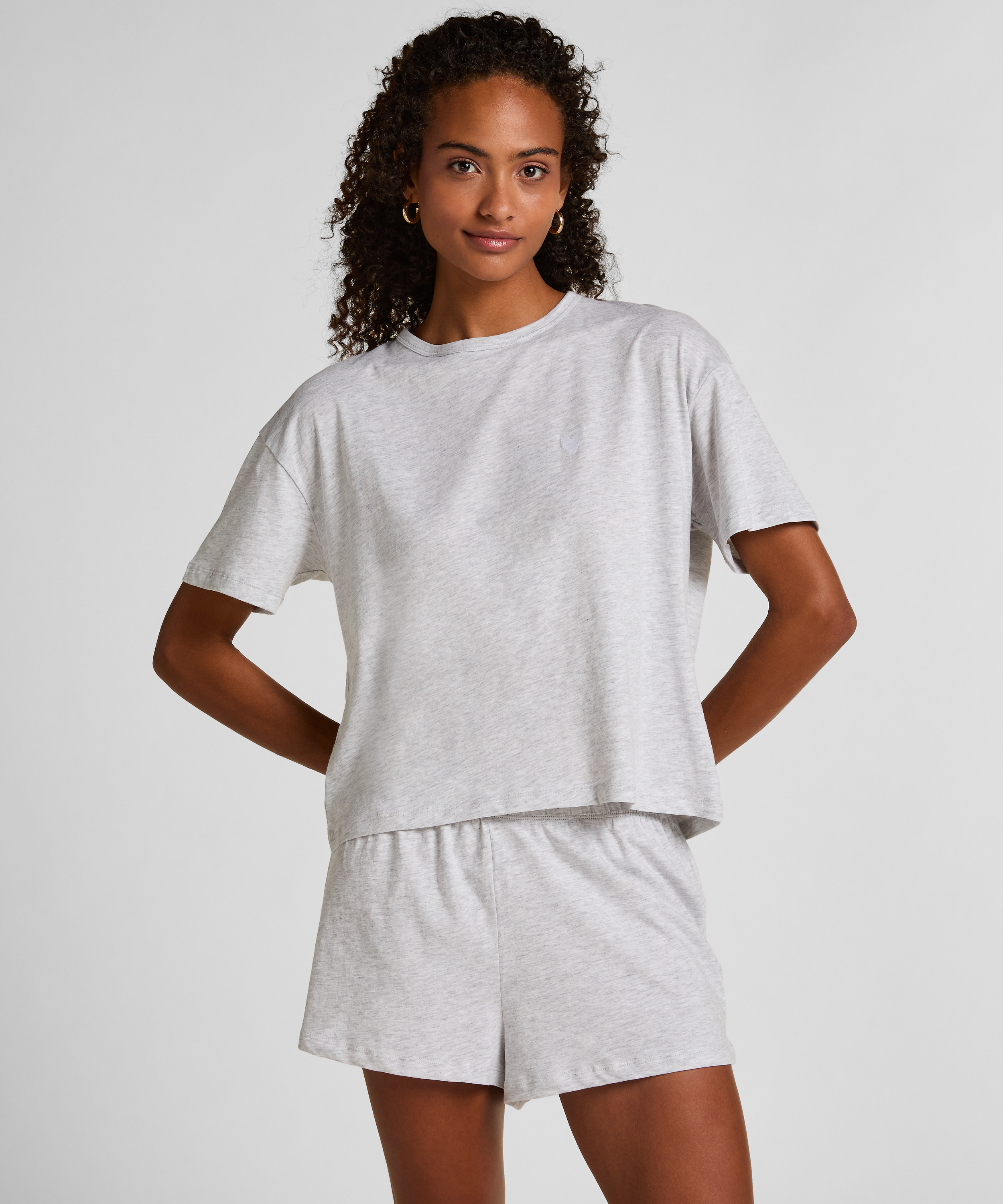 Pyjama Set Jersey Heart, Gray, main