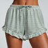 Velours Ruffle Shorts, Green