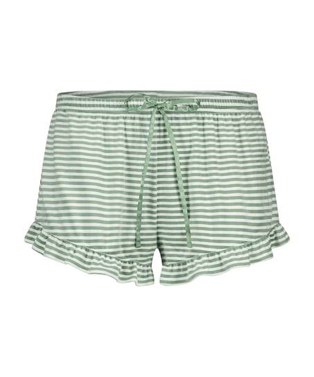 Velours Ruffle Shorts, Green