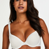 Padded Underwired Bra Satin Fleece, White