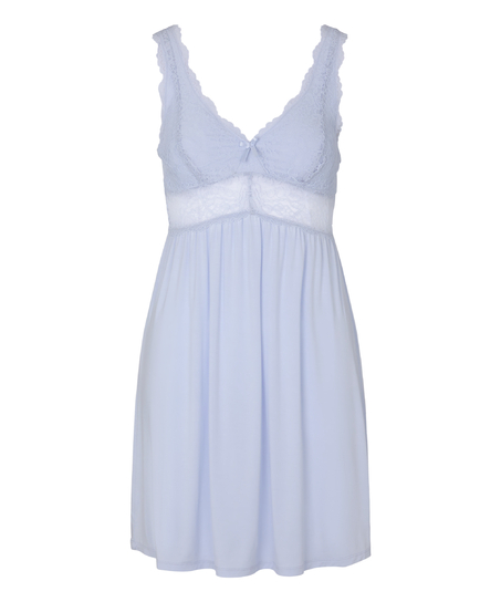 Nora Lace Slip Dress, Blue