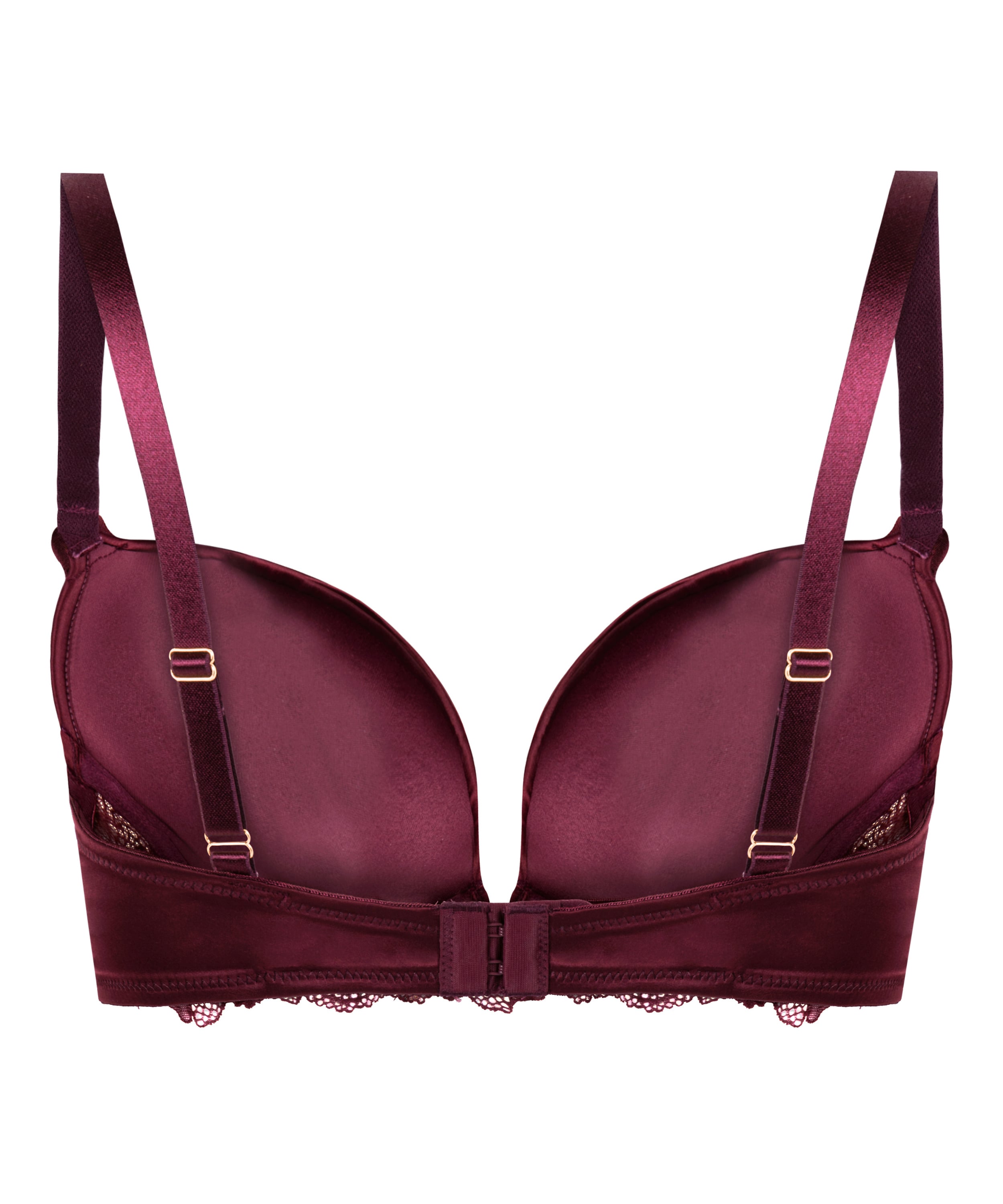 Avela Padded Underwired Longline Push-Up Bra, Red, main