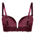 Avela Padded Underwired Longline Push-Up Bra, Red