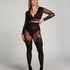 15 Denier Tights Suspender Detail, Black