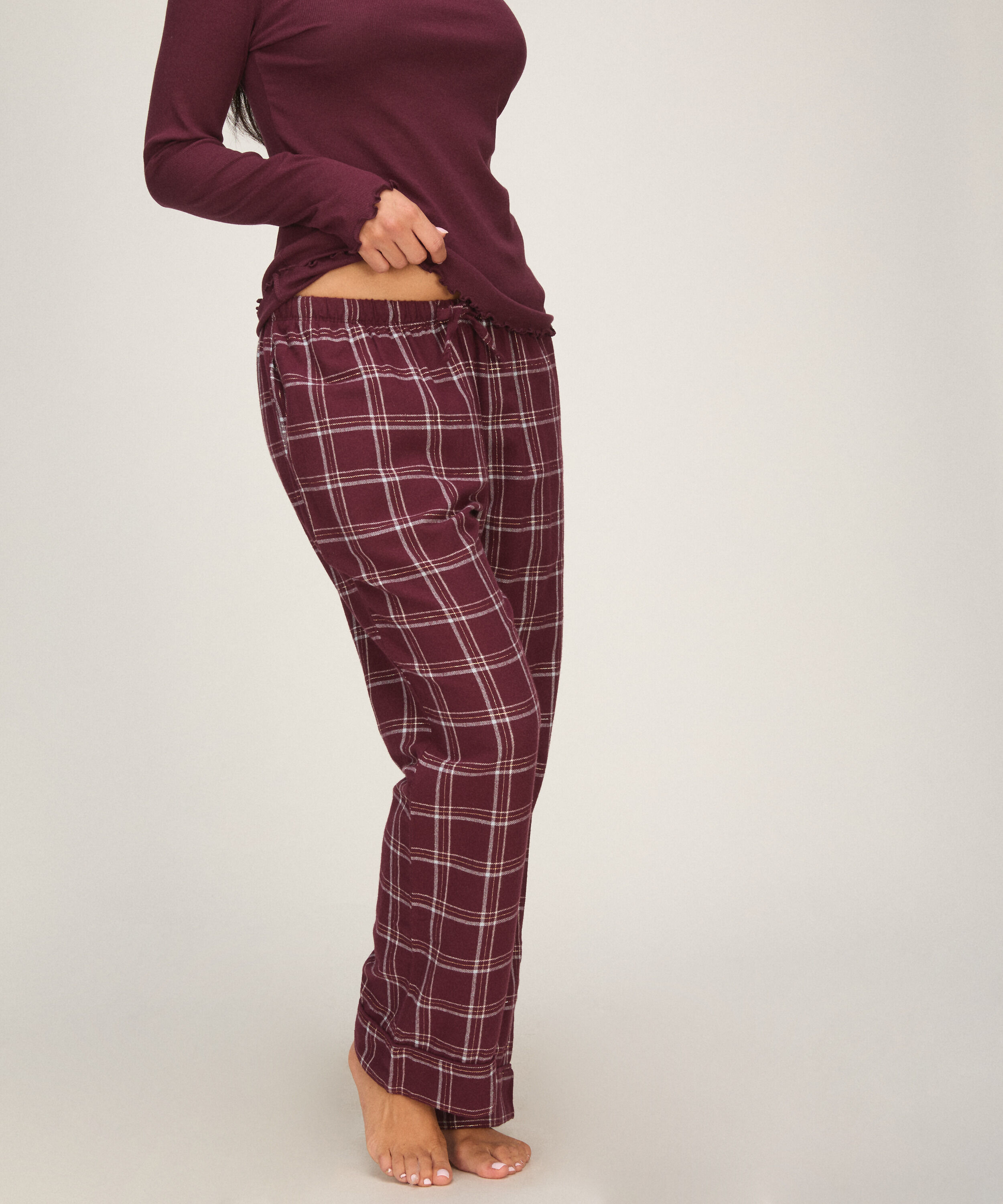 Flannel Pyjama Pants, Purple