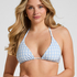 Amalfi Triangle Bikini Top, Blue