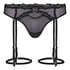 High Waisted Suspender Thong Kat, Black