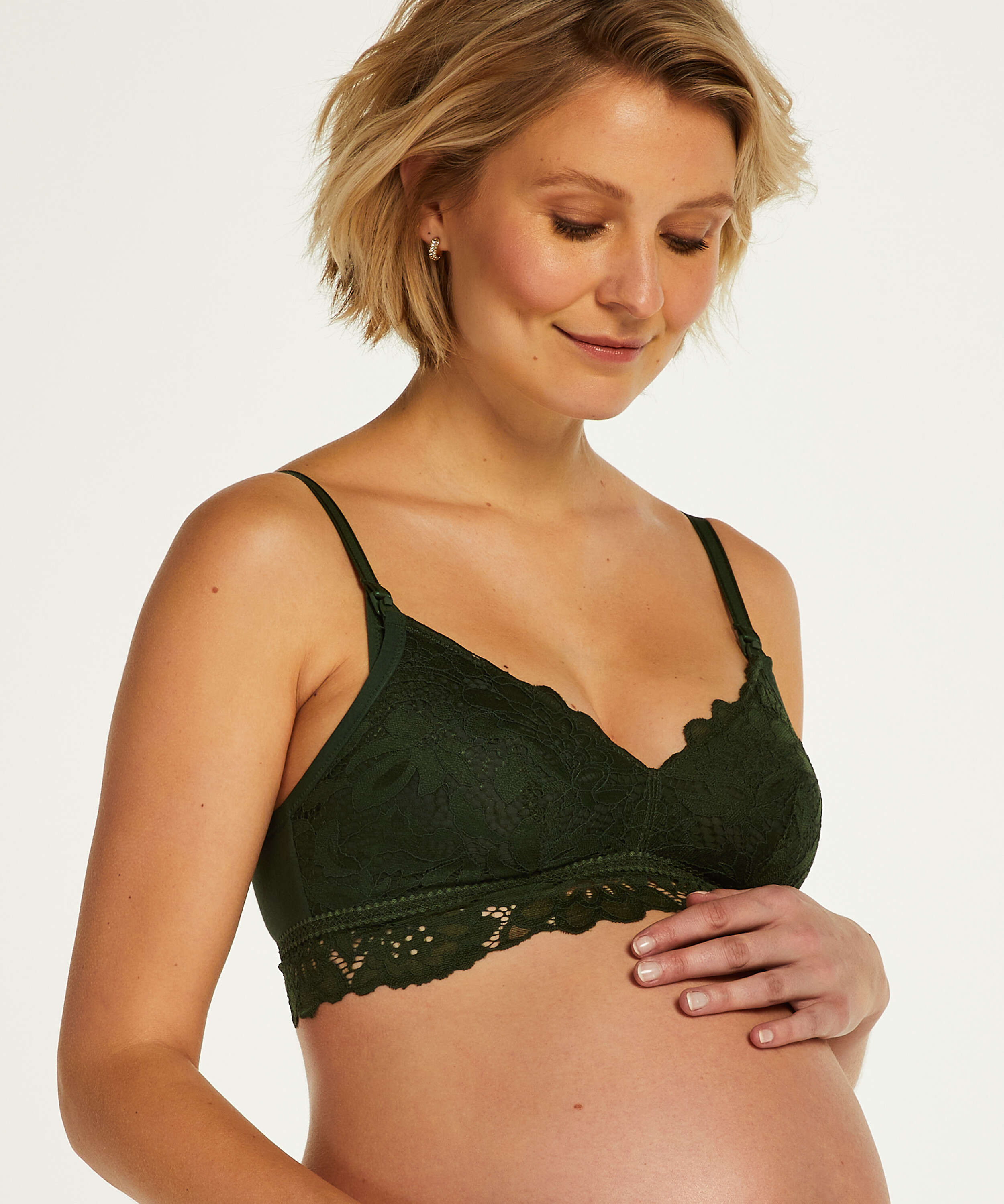 Shiloh non-padded non-wired nursing bra, Green, main