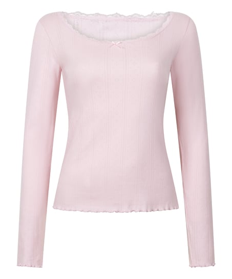 Pyjama top Pointelle, Pink