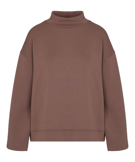 Top viscose mock neck, Brown
