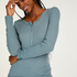 Long-Sleeved Pyjama Top, Blue