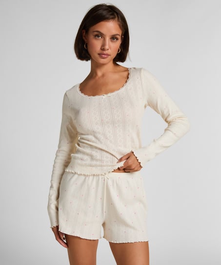 Pointelle Short, White