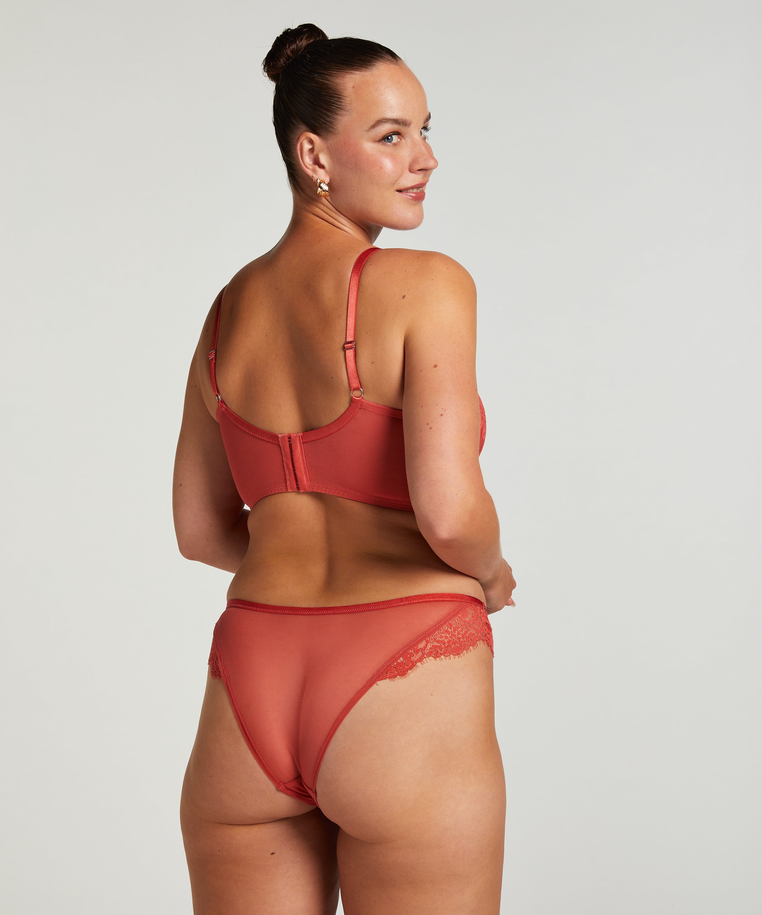 Arabella padded longline underwired bra, Red, main