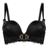Avela Padded Underwired Longline Push-Up Bra, Black