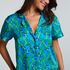 Satin Short-Sleeved Jacket, Blue