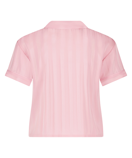 Satin Short-Sleeved Jacket, Pink