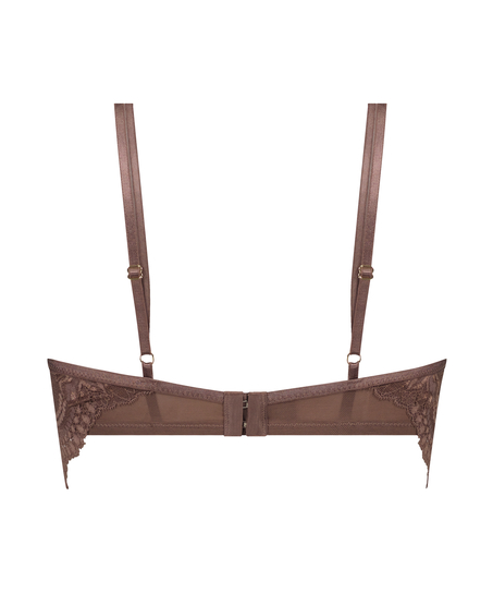 Raquel Non-Padded Longline Underwired Bra, Brown