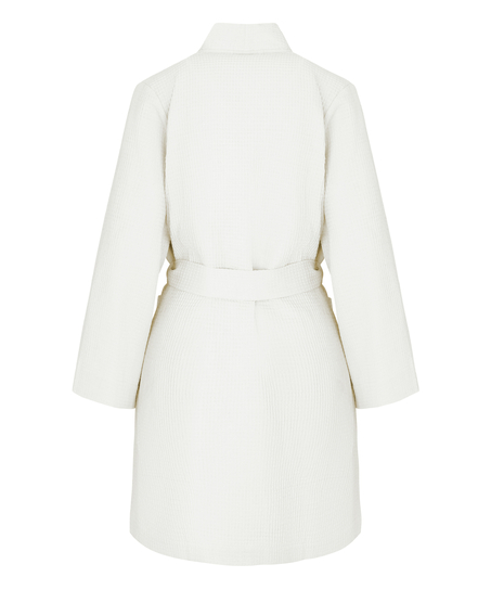 Waffle Bathrobe, White