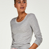 LS ribbed top R-neck, Gray