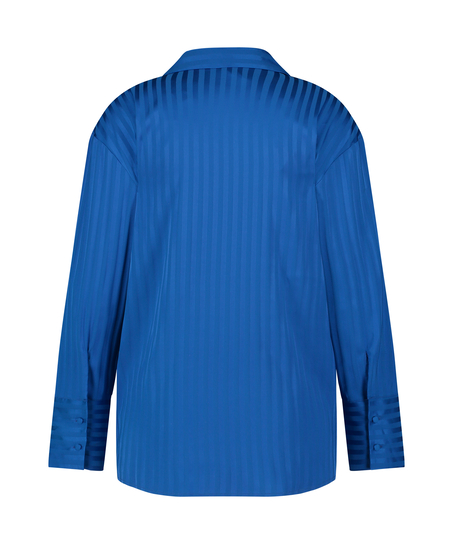 Satin Long-Sleeved Jacket, Blue