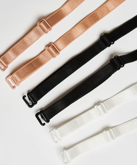 3-Pack Basic Bra Straps, Black