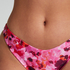Floral High-Leg Bikini Bottoms, Pink