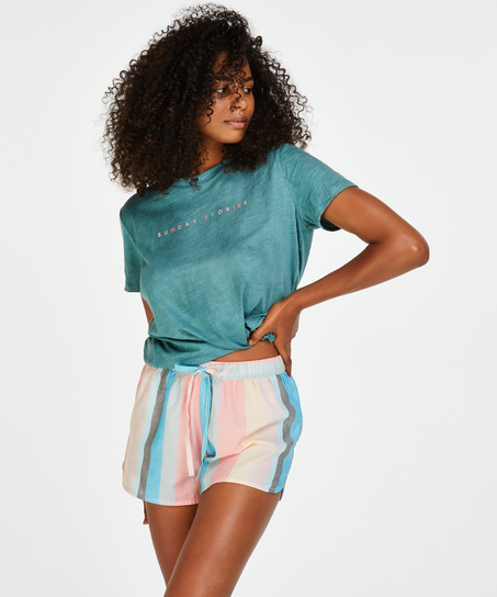 Short-Sleeved Pyjama Top, Green